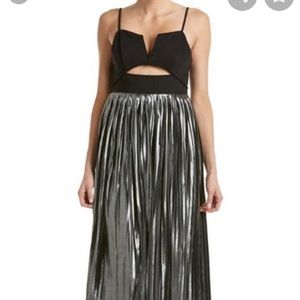 Free People Piper Pleated Metallic Dress